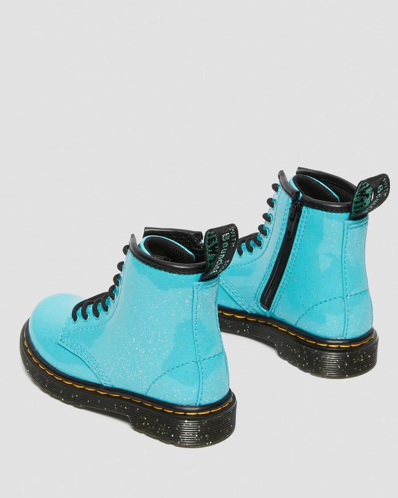 Kids' Dr Martens Toddler 1460 Glitter Lace Up Boots Turquoise | AU 693CTV